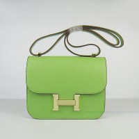 Hermes Constance Shoulder Bag Green Glod